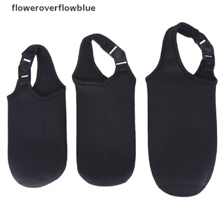 floweroverflowblue - funda para botella de agua, diseño de neopreno, aislado, bolsa, funda protectora ffb (7)