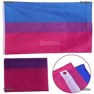 <Sanlitun> 3X5 Ft doble costura Bisexual bandera orgullo bandera Gay lesbiana Lgbt lona cabecera (1)