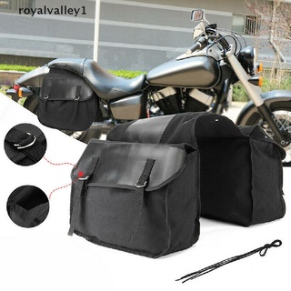 Royalvalley1-Bolsa De Sillín Para Motocicleta , Lona Negra , Impermeable , Equipaje De MX