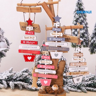 Okmn árbol de navidad colgante de madera adornos fiesta de navidad creativo letra Color colgante