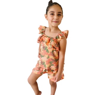 Conjunto fresco para niña, blusa y short para niña, coordinado fresco para niña (1)