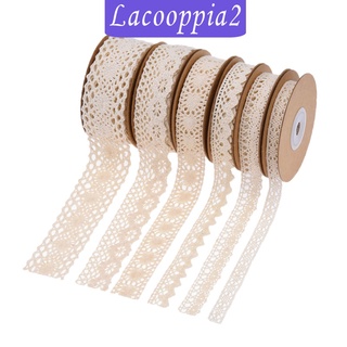 [LACOOPPIA2] 6 rollos de tela de encaje de ganchillo recorte surtido patrón cinta para ropa nupcial
