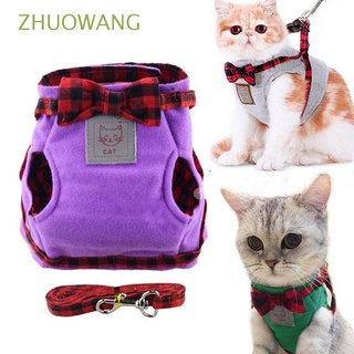Kit Cat ZHUOWANG - arnés de tela para cachorro, productos para mascotas, chaleco de gato, decoración de gato, correa de pecho ajustable, correa de plomo, suministros para gatos, Multicolor (1)