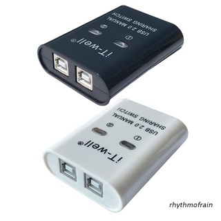 rhythmofrain usb 2.0 interruptor de intercambio manual de impresora compartir dispositivo hub 2 en 1 divisor de salida