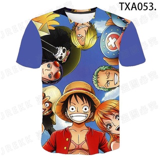 Anime One Piece Monkey D. Luffy Cartoon anime Kids 3d Printing T-shirt Summer Casual Short Sleeve Tshirt child clothes Kids Cool T-shirts O-neck Boys girl Tops tees