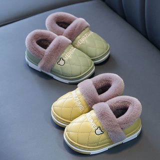 R bolsas con zapatillas padre-hijo impermeable PU algodón zapatillas