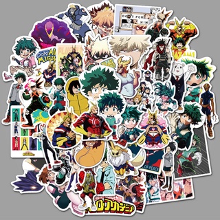 50pzs Japanese Anime My Hero Academy Cartoon Sticker Waterproof PVC Sticker Decorative Sticker JK838 (5)