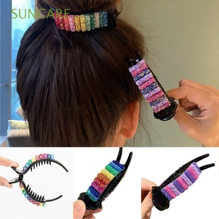 SUNCARE Fashion Hair Accessories Rainbow Sequins Large Hair Claw Hair Clip Candy Colored Ponytail Holders Clip Barrettes Gift For Women Girl Bun Ponytail Holder Headwear Durable Barrettes Strong Grip Slide/Multicolor