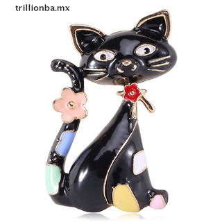 TRIL Cute Enamel Cat Brooches For Women Animal Design Fashion Kitty Pin Brooch Gifts .