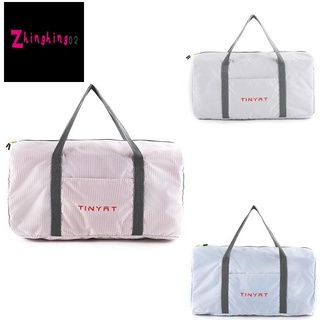 TINYAT mujer bolsa de viaje impermeable Weekender bolsas de tela Oxford equipajes bolso de hombro bolso seco y mojado rosa (1)