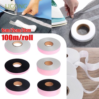 LIGONG Non-woven Liner Iron On Turn Up Hem Fabric Roll Single-sided Adhesive Sewing DIY 100meters Wonder Web