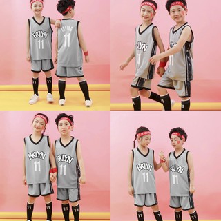 Color gris versión ciudad Brooklyn Nets 11 Kyrie Irving Jersey conjunto para niños NBA baloncesto uniforme niños niñas ropa trajes