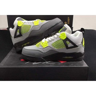 listo stock air jordan 4 aj4 zapatos para hombre gris-verde zapatos de deportes al aire libre