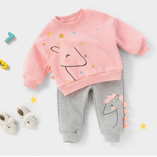 Conjunto De dos piezas Camiseta con estampado De pony+pantalones Para bebé/niño/niña