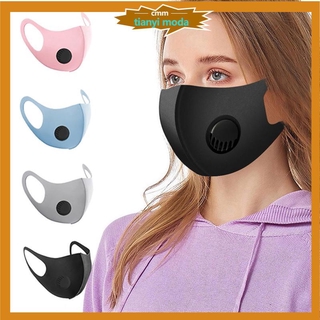 Cubrebocas 3d de Moda con Válvula de mujer para hombre al aire libre esencial Anti polvo transpirable lavable cubierta de cara (1)