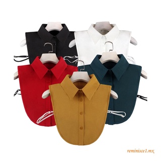 ❥A-❥-Shirt False Collar, Chiffon Solid Color with Single Breasted Decoration