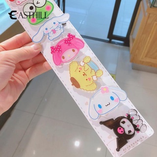 EASTHILL 10Pc/Set Kuromi Sanrio Plush My Melody Cinnamoroll Kawaii Cartoon Cute Hairpin Rubber Band Anime Plush Toy For Girl Birthday Gift (3)