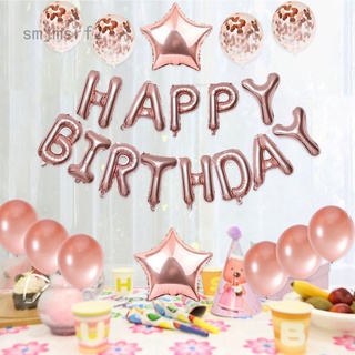 Blue Happy Birthday Balloons decoraciones - juego de 13 globos de cumpleaños con globos de látex, globos de confeti, globos auto inflados, globos estrella para niños fiesta de cumpleaños