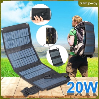 [xmfjbway] generador de estación de energía portátil de panel solar plegable de 20 w con dispositivos de puerto usb, cargador de panel solar portátil para el hogar