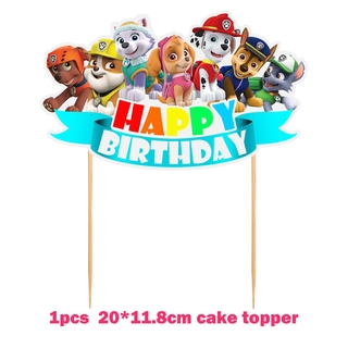Paw Patrol Theme Party Decoration Set Kids Baby Birthday Party Needs Banner Cake Topper Balloon Party Supplies Children Gifts (9)