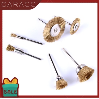 Caracc - cepillo de alambre de acero de cobre para pulir ruedas de coche, kit completo, herramientas rotativas