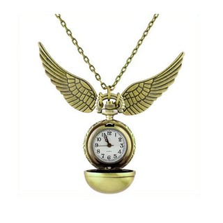 Harry Potter Snitch reloj colgante collar Steampunk Quidditch alas reloj (2)