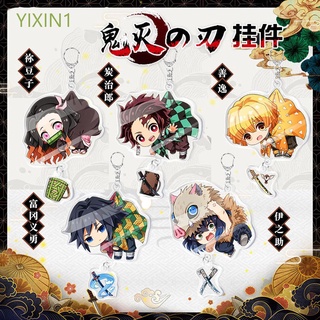 yixin1 para niños demon slayer llavero de sangre caliente anime llavero animación periférica kimetsu no yaiba miniaturas inosuke scultures regalos giyuu figura modelo