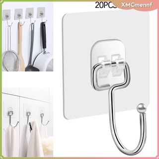 [Ready Stock] Self Adhesive Hooks Heavy Duty Self Sticky Wall Hooks for Hanging Key, Towel, Coat, No Trace on Wall,. Sticky Suction