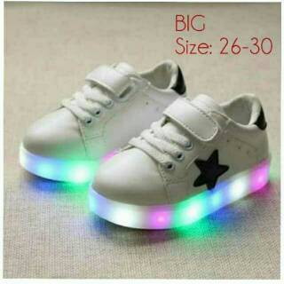 Star blanco círculo LED deporte niños zapatos tamaño 26-30