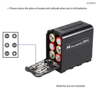 Andoer Bb-6 pzs soporte De batería Aa Para panel De luz De video/Monitor