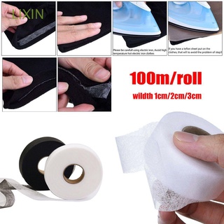 LIXIN 100meters Fabric Roll Iron On Turn Up Hem Liner Single-sided Adhesive Non-woven Sewing DIY Wonder Web