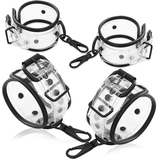 Handcuffs Ankle Cuffs Set PU Leather Handcuffs Leg Cuffs Kits for Adult