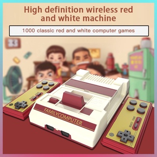 [listo para enviar] consola de juegos inalámbrica 2.4g fc family consola de videojuegos de doble mango construido en 1000 juegos de consola de juegos en casa regalos para niños