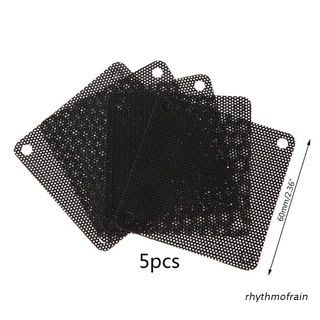 rhythmofrain 5pcs pvc ventilador filtro de polvo pc a prueba de polvo caso cuttable ordenador de malla cubierta de 60 mm malla negro