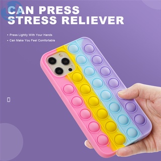 Reliver Stress Pop Fidget Toys Push It Bubble Case para Samsung A31 A51 A71 A10E A11 A12 A21 A32 A52 A72 A01 A02 A02S A50 A50S A30S Funda de juego antiestrés Niños adultos