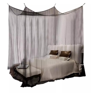 zerodis mosquitera negro blanco para cama doble de cuatro esquinas, cama, dosel, mosquitera, cama king size