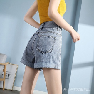 [Yiren Liying] Real Shot Nuevo Estilo Versión Coreana Cintura Alta Mujer Pequeño Verano Denim Shorts Sueltos Moda 9 (3)