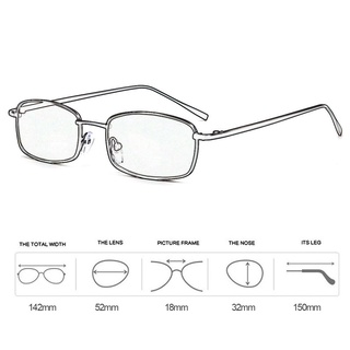 Le lentes De Sol De marco rectangular De Metal para ojos De Gato lentes De Pc Transparente Uv400 (7)