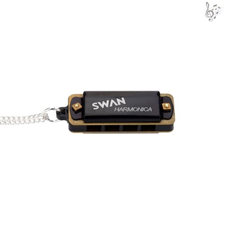 Gd Swan 4 agujeros Mini armónica de 8 tonos cadena de Metal collar estilo órgano de boca (6)