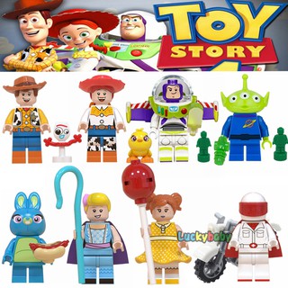 Lego Toy Story 4 minifigura Buzz Lightyear Woody Jessie Alien Ducky Bo Peep bloques de construcción juguetes para niños regalos