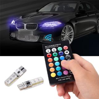 【HW】2 bombillas LED de control remoto para coche con luz multicolor.