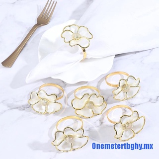 [onemetertbghy.mx]6 piezas de moda para servilletas, flores blancas, servilletas, anillo de hotel, hermosa hebilla de servilleta