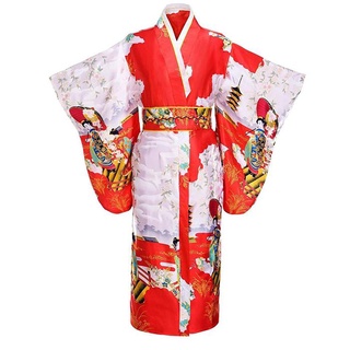 Albornoz japonés con cuello en V para mujer, Kimono sexy Yukata con obitage, vestido de fiesta de noche con flores con estampado de manga completa para mujer (1)