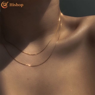 simple collar de doble capa de oro de lujo cadena de las mujeres accesorios de moda