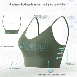 Great u beautiful back vest seamless chest strap seamless tube top u open back sports bra with chest pad vest