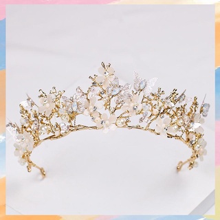 POP|Ready Great Butterfly Bridals Tiaras Crowns Baroque Gold Brides Hairbands Wedding Hair accessories Prom Jewelry Gifts