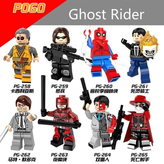 Invierno Soldado Spiderman Minifiguras Fantasma Jinete Bloques De Construcción Niños Lego Juguetes PG8069 (1)