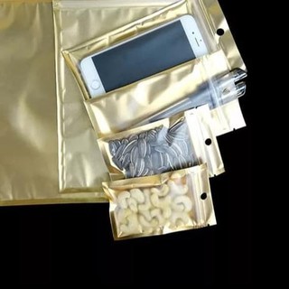 Clip de plástico 12 X 20 cremallera; papel de aluminio oro 1 paquete contenido 1OO PCS