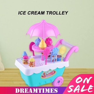 Pequeños carritos de helado niña Mini carrito de caramelos tienda pretender juguetes de niños (5)