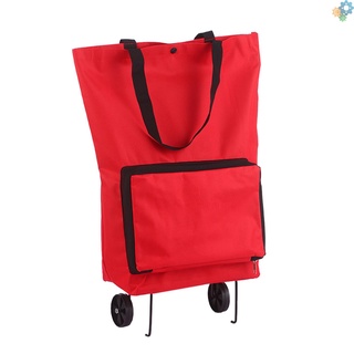 bolsa de compras plegable para carro con ruedas plegables cochecito de compras reutilizable plegable bolsas de supermercado bolsa de viaje roja